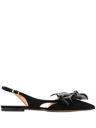Shop L'autre Chose Bow Detail Ballerina Shoes - Black