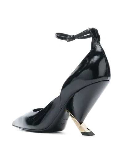 Shop Casadei Sculpted Heel Pointed Pumps - Black