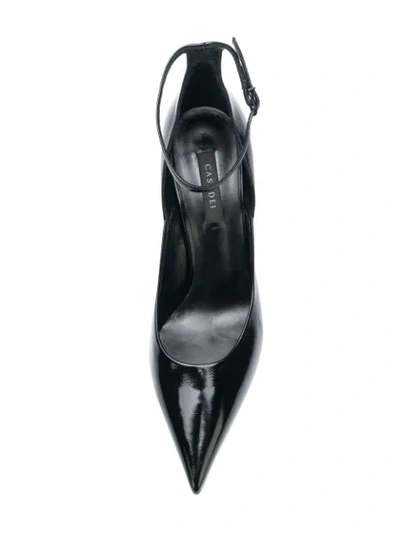 Shop Casadei Sculpted Heel Pointed Pumps - Black