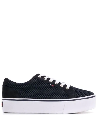 Shop Tommy Jeans Lace-up Sneakers In Blue