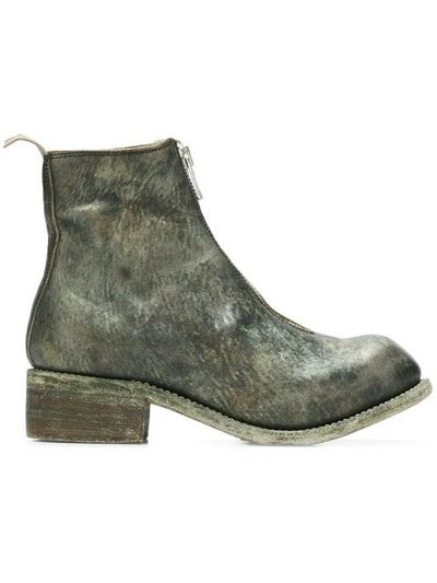 Shop Guidi Front-zip Ankle Boots In Green