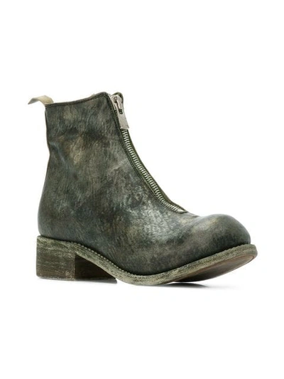 Shop Guidi Front-zip Ankle Boots In Green