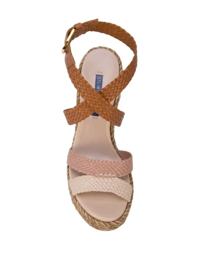 Shop Stuart Weitzman Elsie Wedge Sandals In Brown