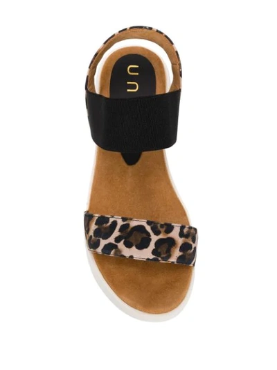 Shop Unisa Bridni Leopard Sandals - Black