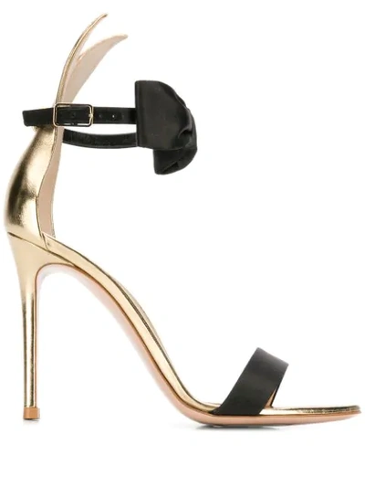 Shop Gianvito Rossi Bow Detail Sandals In Black