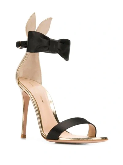 GIANVITO ROSSI BOW DETAIL SANDALS - 黑色