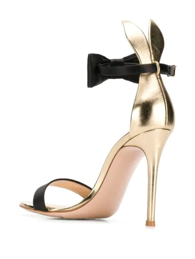 Shop Gianvito Rossi Bow Detail Sandals In Black