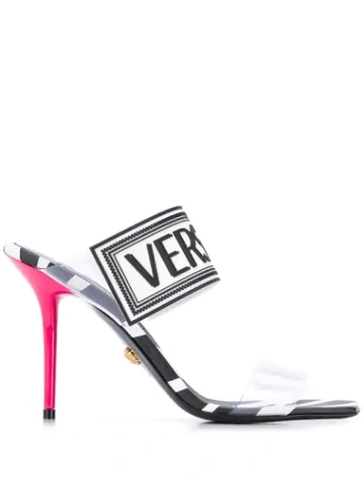 Shop Versace Zebra Print Sandals - Black