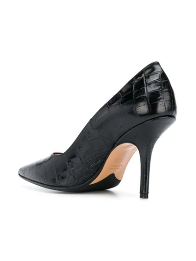 Shop Anna F. Croco-embossed Pumps - Black