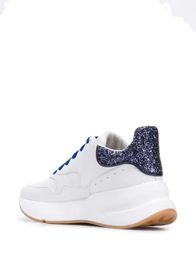 Shop Alexander Mcqueen Glittered Runner Sneakers In White