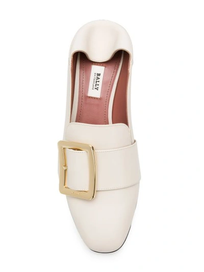 Shop Bally Side Brooch Embellished Pumps - White