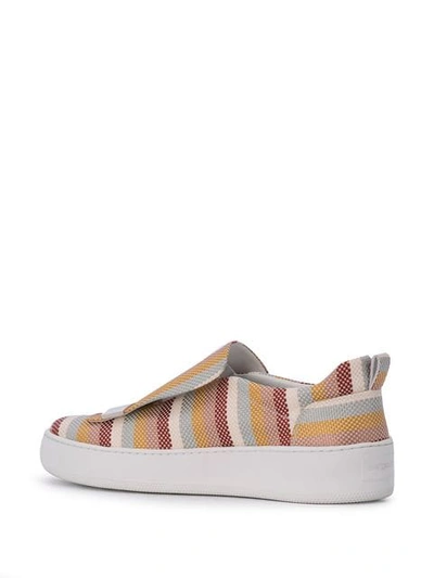 Shop Sergio Rossi Striped Sneakers In Multicolour