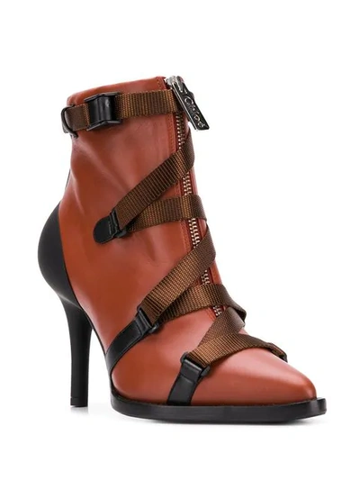 Shop Chloé 90 Strappy Ankle Boots In Brown