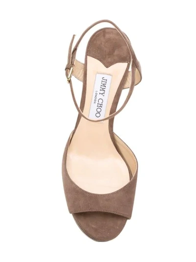 Shop Jimmy Choo Peachy 105 Sandals In Brown