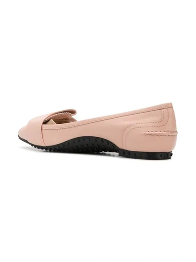 Shop Tod's Ballerinas With A Bow Detail In Pink