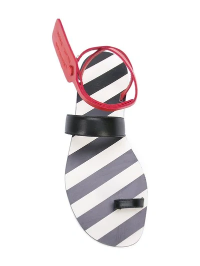 Shop Off-white Toe Strap Sandals In Black