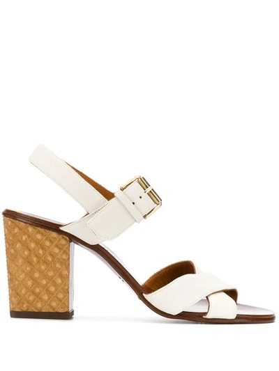 Shop Chie Mihara Hael Buckled Sandals In White