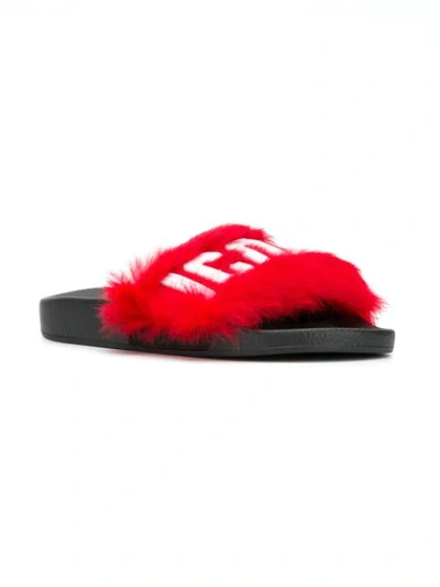 Shop Dsquared2 Icon Contrast Strap Slides In Red