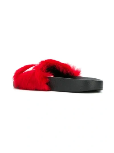 Shop Dsquared2 Icon Contrast Strap Slides In Red