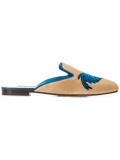 Shop Dolce & Gabbana Rooster Slippers In Neutrals