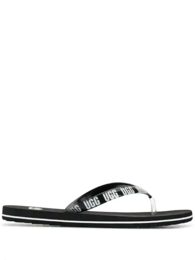 Shop Ugg Australia Thong Strap Flip-flops - Black