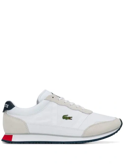 Shop Lacoste Panelled Sneakers In White