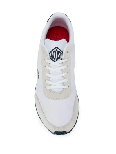 Shop Lacoste Panelled Sneakers In White