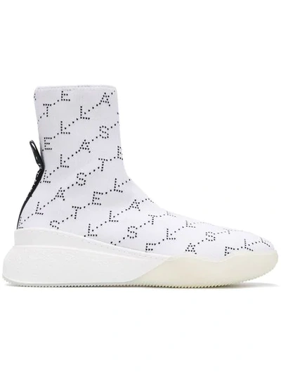 Shop Stella Mccartney Loop Monogram Sneakers In White