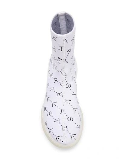 Shop Stella Mccartney Loop Monogram Sneakers In White