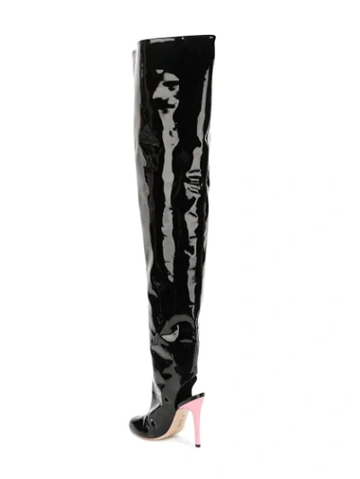 Shop Natasha Zinko Open-heel Thigh Boots In Black