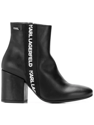 Shop Karl Lagerfeld Lavinia Band Midi Boots In Black