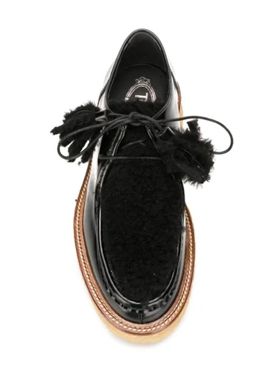 Shop Tod's Lace Ups In Black