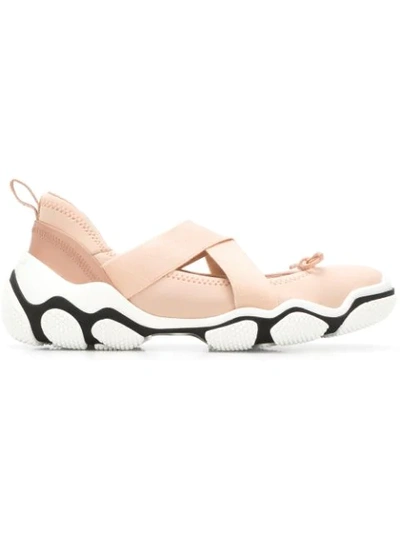 Shop Red Valentino Red (v) Ankle Tie Sneakers In Neutrals