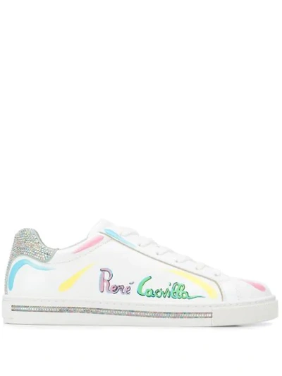 Shop René Caovilla Watercolour Signature Sneakers In White