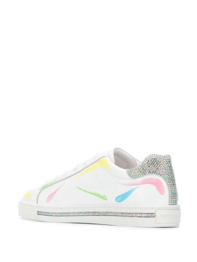 Shop René Caovilla Watercolour Signature Sneakers In White