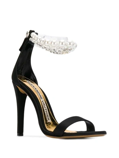 Shop Alexandre Vauthier Faux Pearl Embellished Sandals In Black