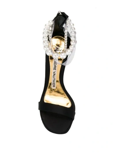 Shop Alexandre Vauthier Faux Pearl Embellished Sandals In Black