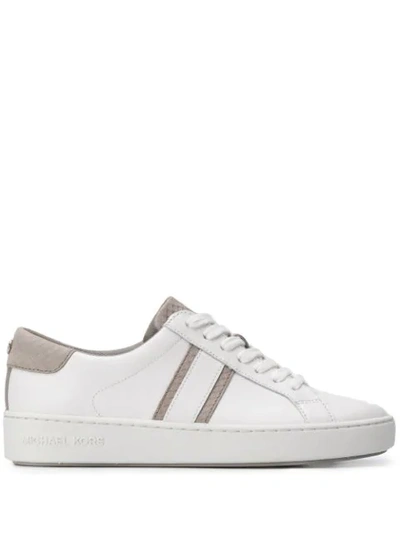 Shop Michael Michael Kors Snakeskin Panel Sneakers In White