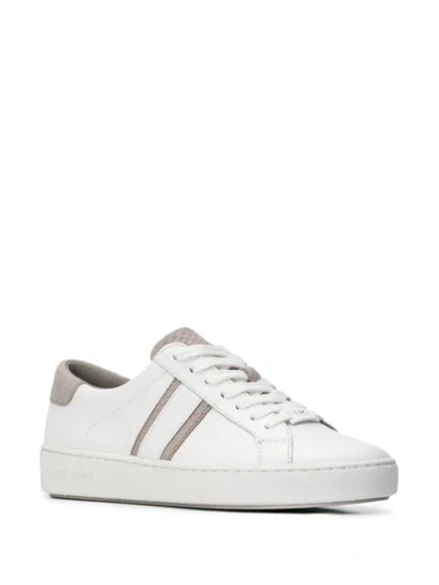 Shop Michael Michael Kors Snakeskin Panel Sneakers In White