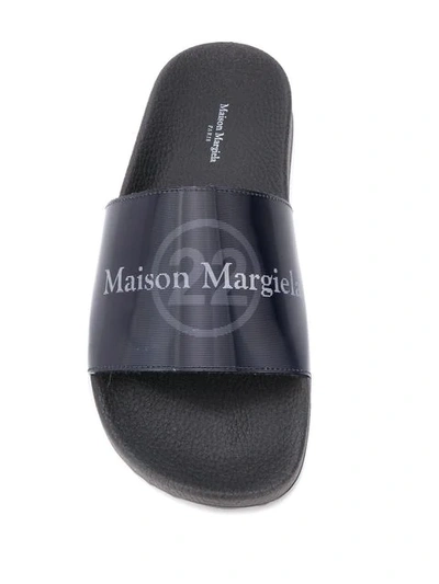 Shop Maison Margiela Logo Sliders In Black