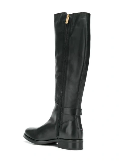 Shop Tommy Hilfiger Mid-calf Buckle Boots In Black