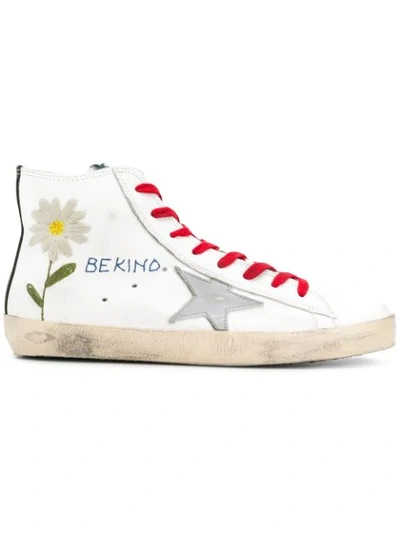 Shop Golden Goose Deluxe Brand Embroidered Sneakers - White