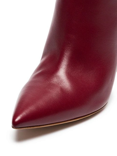 Shop Gianvito Rossi Burgundy Suzan 85 Leather Slouch Boots In Red