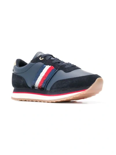 Shop Tommy Hilfiger Sequin Detail Runner Sneakers In Blue