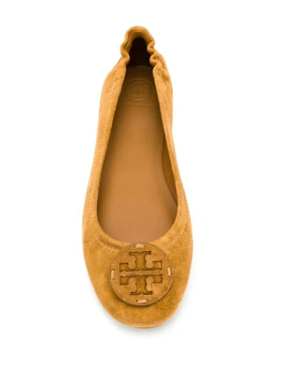 Shop Tory Burch Foldable Minnie Ballerina Shoes In Neutrals