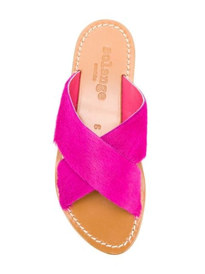 Shop Solange Crossover Strap Sandals In Pink