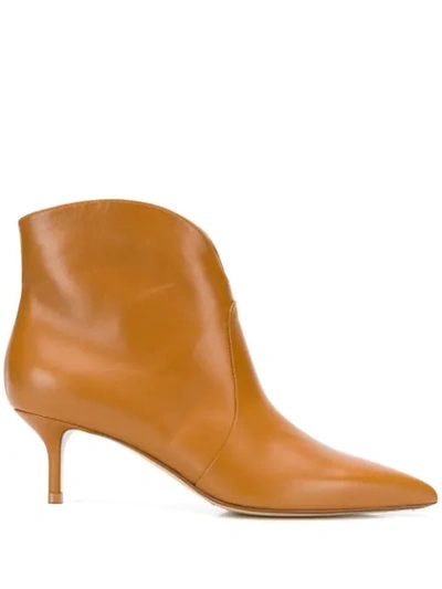 Shop Francesco Russo Pointed Ankle Boots In Brown