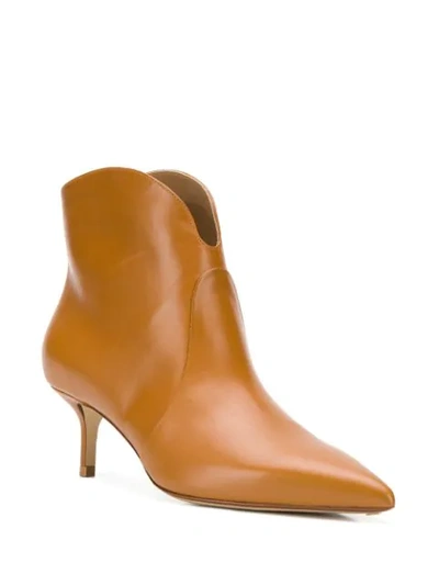 FRANCESCO RUSSO POINTED ANKLE BOOTS - 棕色
