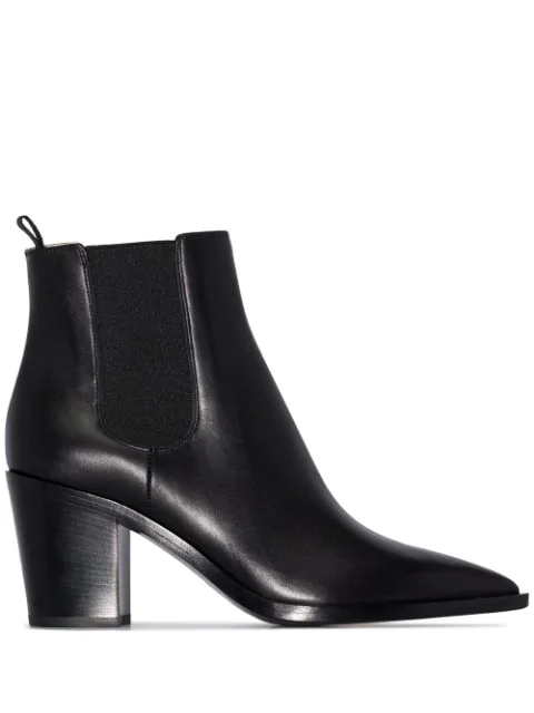black pointed toe chelsea boots