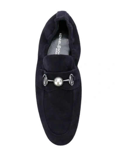 Shop Kennel & Schmenger Kennel&schmenger Pearl Embellished Loafers - Blue